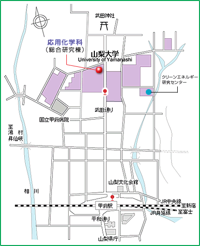 甲府キャンパスアクセスマップ